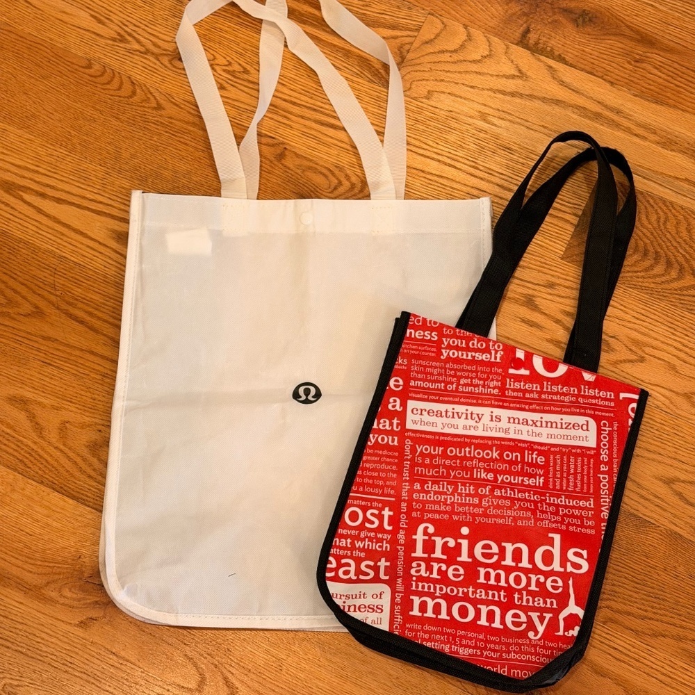 Set of One Large and One Small Lululemon Shopping Tote